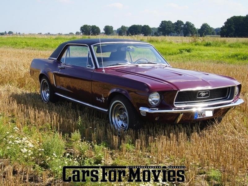 CarsForMovies | Ford Mustang Coupe 1968 USA Bordeaux Schwarz Zivilfahrzeug Coupe Niedersachsen 2348 Oldtimer Sportwagen