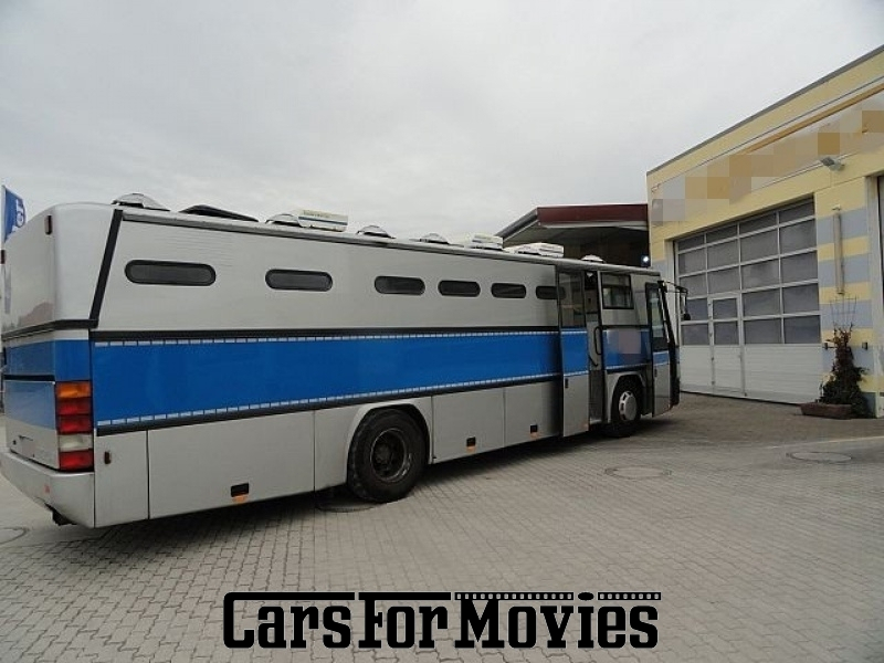 CarsForMovies | Neoplan N314 Gefängnisbus 1993 Deutschland Blau Grau Einsatzfahrzeug Polizeifahrzeug West Bayern 2536 Gefangenentransporter Gefängnis Justiz Reisebus 