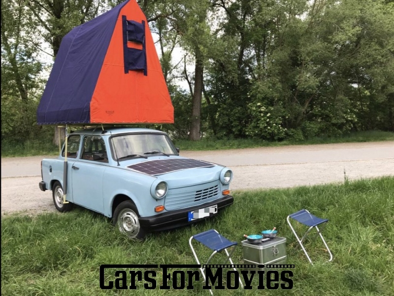 CarsForMovies | Trabant 1.1 1990 DDR Blau Beige Zivilfahrzeug DDR Fahrzeug allgemein Bayern 5044 Oldtimer Camping Ostblock Anhängerkupplung Dachzelt