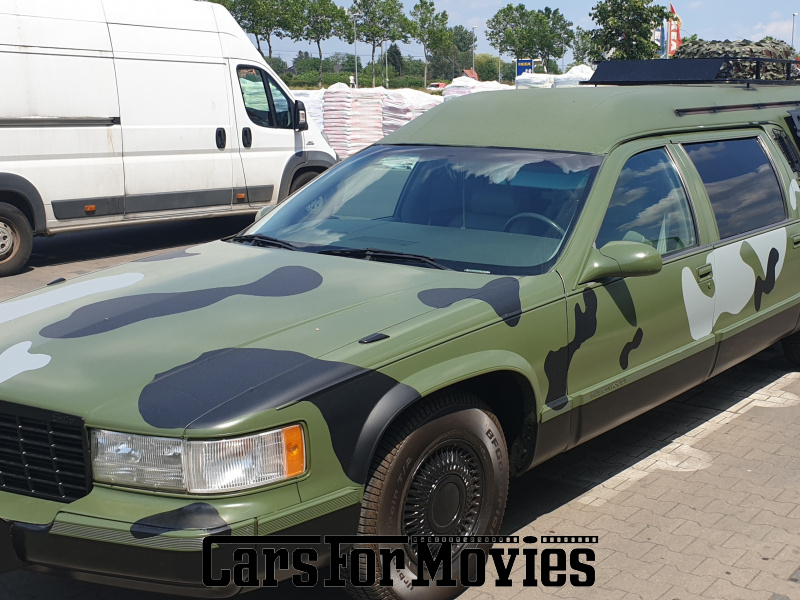 CarsForMovies | Cadillac Fleetwood 1996 USA Sonstige Sonstige Zivilfahrzeug Leichenwagen Brandenburg 5133 Bestatter Coroner Camouflage tarnfarben flecktarn hearse mortuary funeral car Camping Unikat