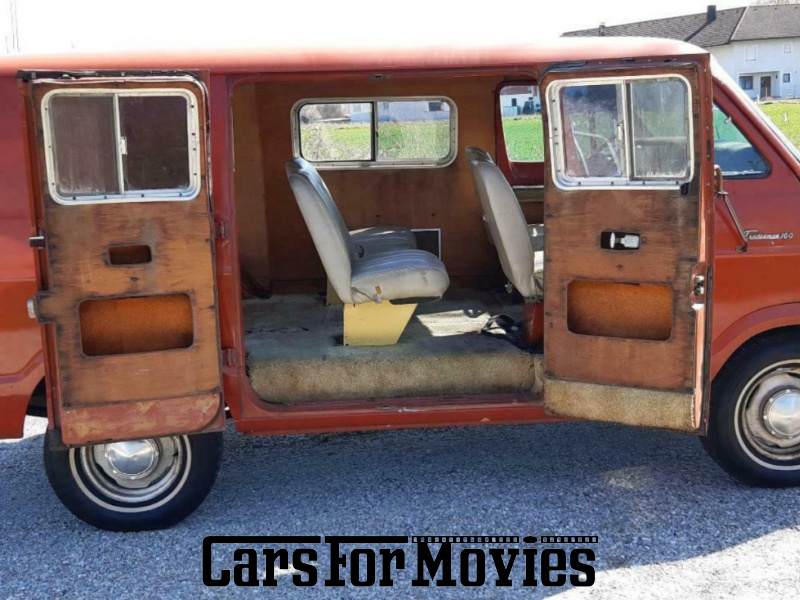 CarsForMovies | Dodge B100 Tradesman 1977 USA Orange Grau Zivilfahrzeug Bus Berlin 5199 Oldtimer Transporter Van 