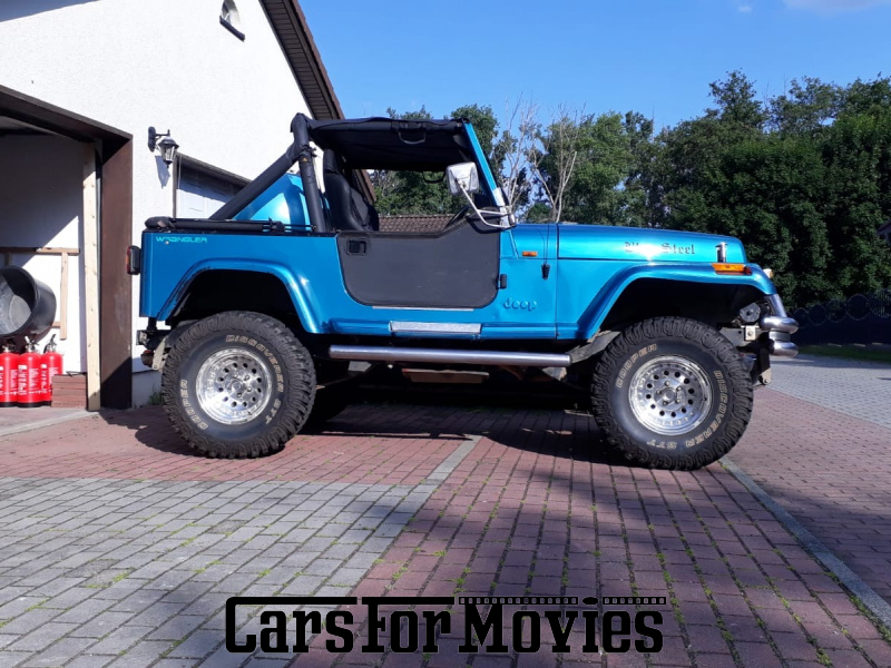CarsForMovies | Jeep Wrangler YJ 1993 USA Blau Schwarz Zivilfahrzeug Geländewagen Brandenburg 5268 Tuning Überrollbügel Cabrio