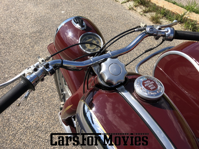 CarsForMovies | NSU Max 1956 Deutschland Bordeaux Rot Zwei- und Dreirad Motorrad Bayern 6390 beiwagen gespann
