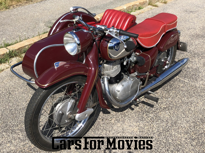 CarsForMovies | NSU Max 1956 Deutschland Bordeaux Rot Zwei- und Dreirad Motorrad Bayern 6390 beiwagen gespann