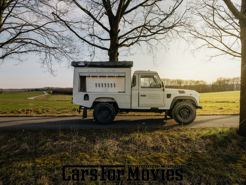 CarsForMovies | Land Rover Defender 110 1995 England Weiß Schwarz Zivilfahrzeug Pick-up Nordrhein-Westfalen 7256 verkaufswagen bar catering messe imbiss unikat