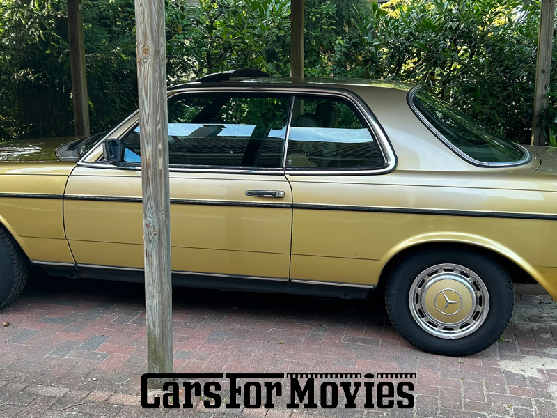 CarsForMovies | Mercedes Benz W123, 230 C 1979 Deutschland Gold Grün Zivilfahrzeug Coupe Hamburg 7338 Schiebedach