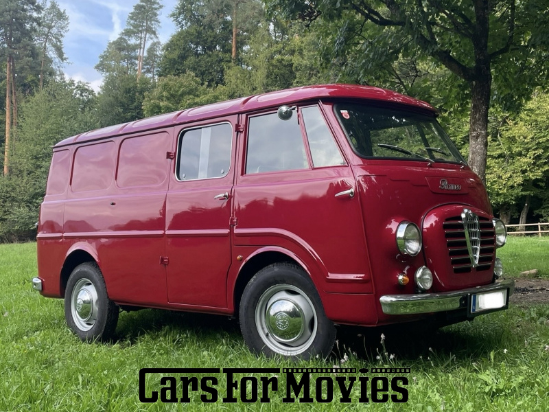 CarsForMovies | Alfa Romeo T10 Romeo 1955 Italien Rot Grau Zivilfahrzeug Transporter außerhalb von Deutschland 7496 Selbstmördertüren