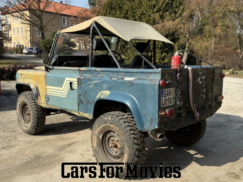 CarsForMovies | Land Rover Defender (Rechtslenker) 1986 England Gelb Blau Nutzfahrzeug Cabrio DE - Niedersachsen 7666 rhd patina