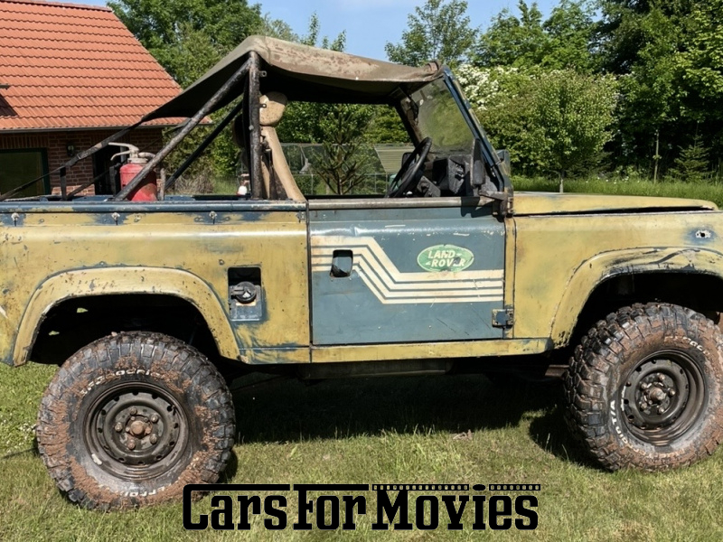CarsForMovies | Land Rover Defender (Rechtslenker) 1986 England Gelb Blau Nutzfahrzeug Cabrio DE - Niedersachsen 7666 rhd patina