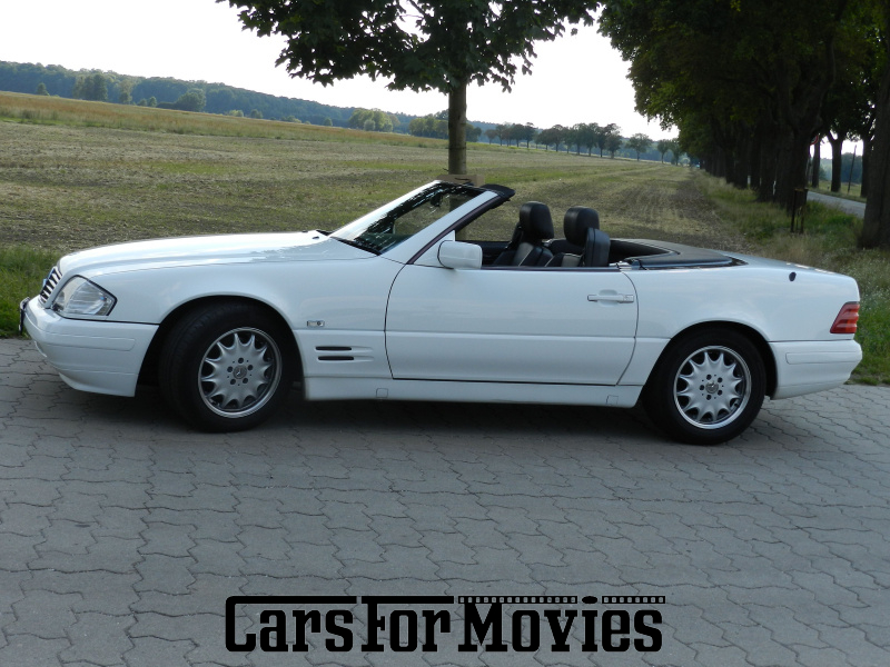 CarsForMovies | Mercedes Benz SL500 der Baureihe R129 1997 Deutschland Weiß Schwarz Zivilfahrzeug Cabrio DE - Berlin 7878 